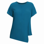 Blusa de manga corta en tela Florencia Spandex color jade para uniformes de recepción en hoteles