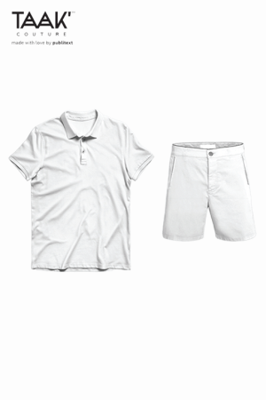 Playera tipo polo y short para lavandería en hoteles