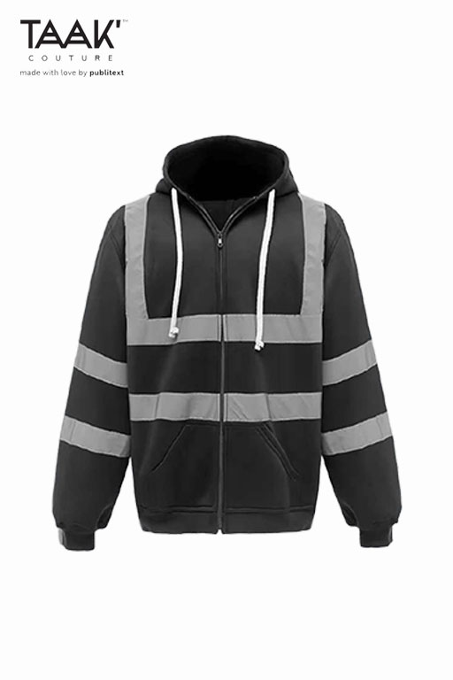 Sudadera Negra Felpa 100% poliéster para uniformes industriales