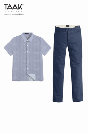 Camisa manga corta y pantalón docker para camarista, uniformes para hotel